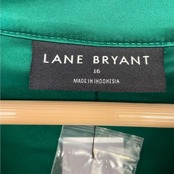 Lane Bryant Hi Low Emerald Green Satin Blouse Size 16 NWT - Picture 11 of 11